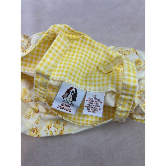 Vintage Yellow Floral Bubble Jumper Hushpuppies Size 12M 90s Y2K - Picture 5 of 5